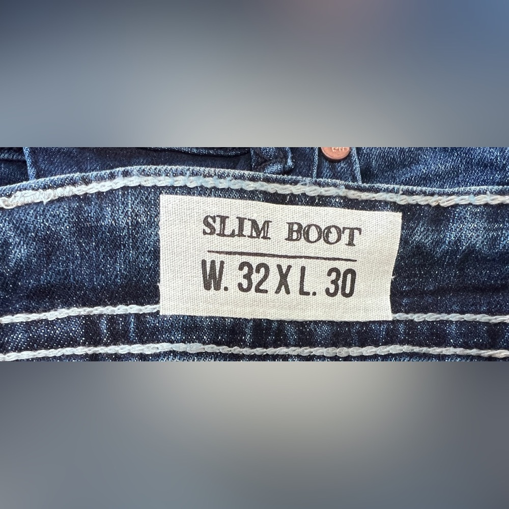 TK Axel Classic Slim Boot Cut Blue Denim Jeans - Picture 6 of 7